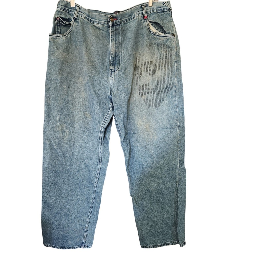Vintage Makaveli Mens Jeans 44 Hip Hop Rap Tupac Shakur Graphic Denim Pants